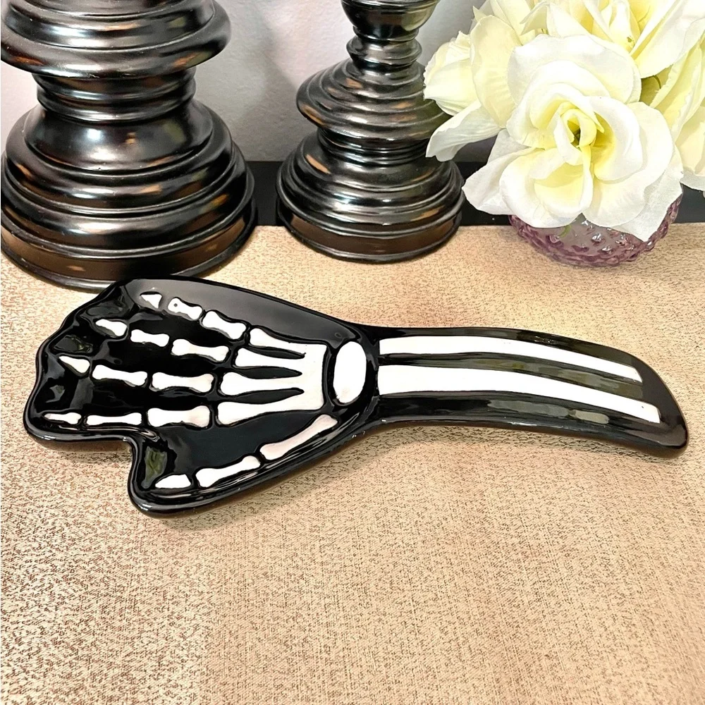 NWT Skeleton Hand Large Ceramic Spoon Rest